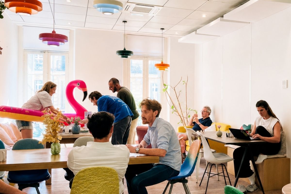 Team of 5 to 30 people working in office space suited to company growth